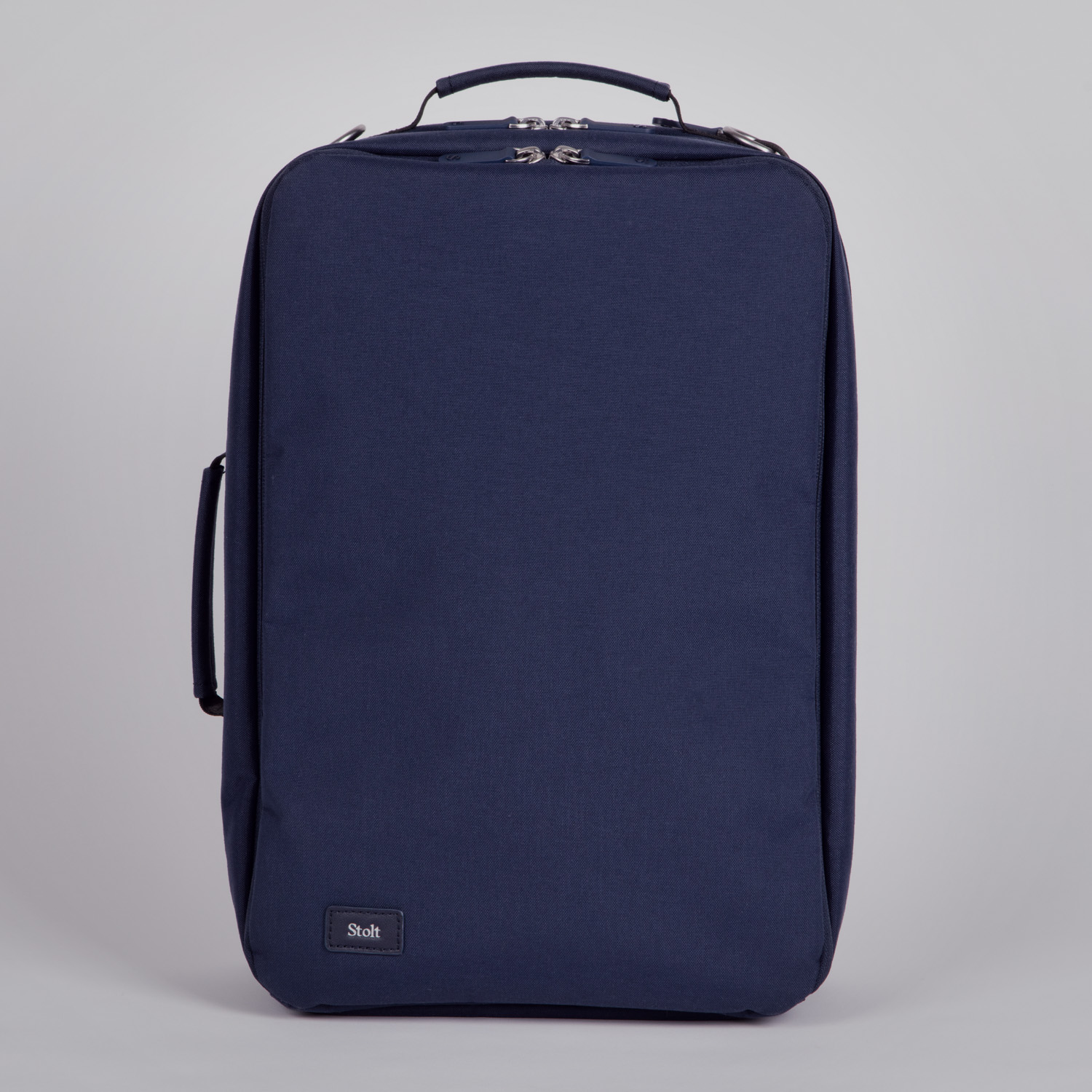 Blue commuter backpack from Stolt running