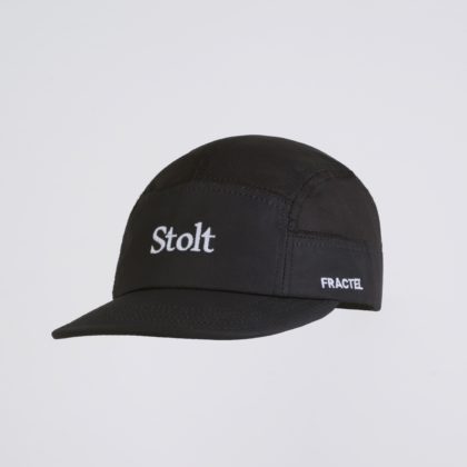 A lightweight black running cap